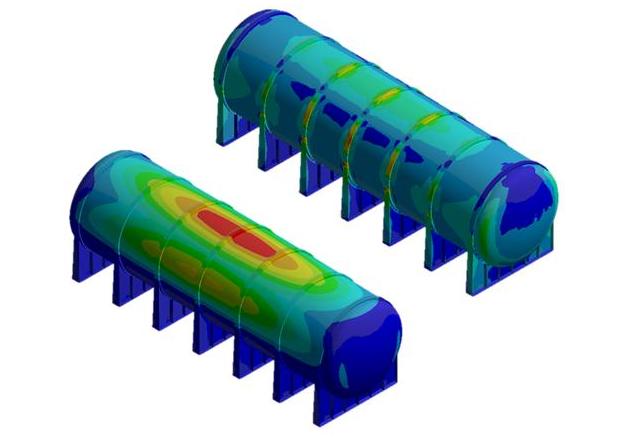 Serbatoio di stoccaggio valutato con Ansys